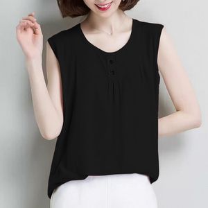 Women Sleeveless Vest <b>Top</b> Pink Loose Fit Breathable Knitted Tank <b>Top</b> For Summer Wear - Product Image 2