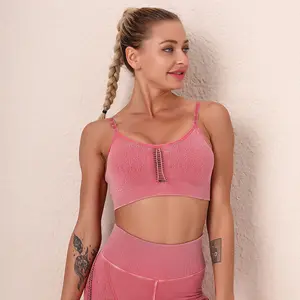 Custom Unique Design Yoga Fitness Bra Activewear Gym Clothing For Women Sports Backless Strappy Bra