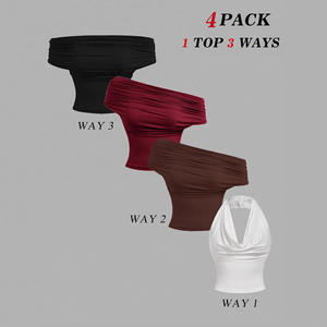 Top da Donna 2026 Primavera Estate Nuovi Top Sexy Monocolore Senza <span class=keywords><strong>Spalline</strong></span> e Senza Schienale per Donna, 1 Top 3 Modi di Indossare - Product Image 3