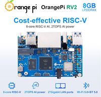 Orange Pi RV2 8GB RAM LPDDR4X RISC V 8 Core 2Tops Daya Aritmatika AI Komputer Papan Tunggal OS Wi-Fi 5+BT Kit Papan Pengembangan