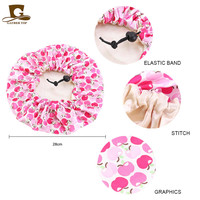 Vente en gros d'accessoires pour cheveux avec logo personnalisé Bonnet de nuit pour enfants Casquette soyeuse imprimée Double couche Chapeau pour enfant Bonnets ajustables mignons pour bébé