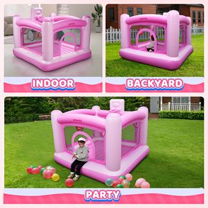 Chất lượng tốt lâu đài bouncy màu hồng PVC <span class=keywords><strong>Inflatable</strong></span> nhảy nhà bên nhỏ thư bị trả lại lâu đài trẻ em nhà bị trả lại - Product Image 3