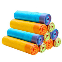 Bolsa con Cordón WANDA Modelo 001, Logotipo Impreso Personalizado, Multicolor, Biodegradable, Desechable, HDPE LDPE, Bolsa de Basura de Plástico para el Hogar