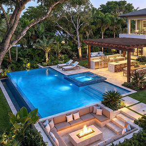 Piscina Modular de Fibra de Vidrio de Lujo para Adultos, de Gran Tamaño (8m 10m), Personalizada, para Exteriores, con Spa, Terraza y Piscina Enterrada para Familias - Product Image 4