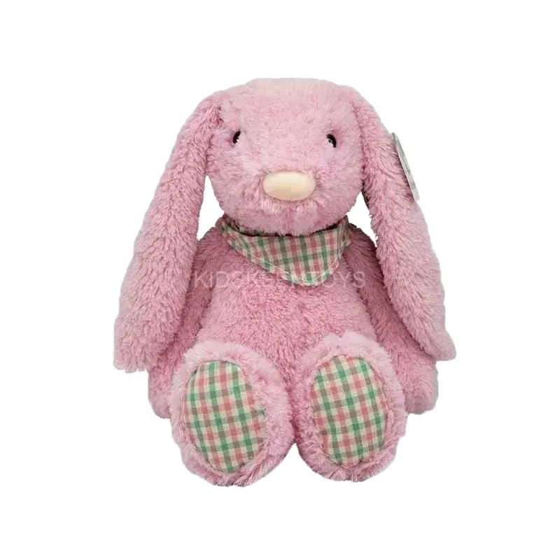 La buona qualità di un coniglio con una sciarpa giocattoli di peluche per bambini su misura coniglio peluche