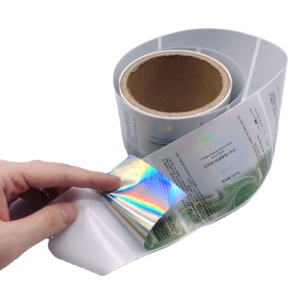 Étiquettes autocollantes en vinyle holographique laser pour produits de suppléments nutritionnels avec estampage à chaud en feuille d'or, fabriquées par une machine d'étiquetage haute vitesse - Product Image 2