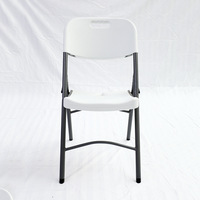 Chaise pliante d'extérieur en plastique blanche, économique, durable, empilable, portable, moderne, écologique, imperméable, pour hôtel, pique-nique, maison et bureau