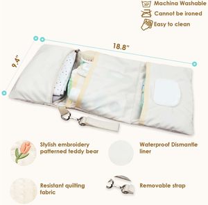 Organisateur de sac de bébé de conception de logo de fleur Mini imperméable couche-culotte fourre-tout <span class=keywords><strong>pliable</strong></span> voyage ensemble pour le cadeau de douche de bébé de maman - Product Image 4