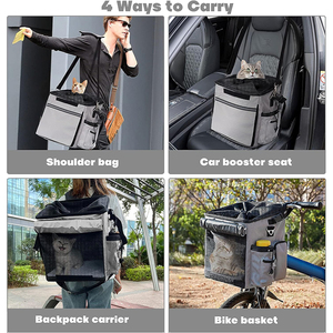 Có thể gập lại mở rộng mềm-side <span class=keywords><strong>Pet</strong></span> Dog tàu sân bay du lịch Xe đạp giỏ an toàn Ba lô Xe Đạp vật nuôi tàu sân bay - Product Image 6