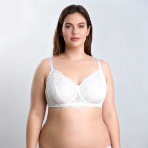 Reggiseno in Pizzo <span class=keywords><strong>a</strong></span> Copertura Totale <span class=keywords><strong>con</strong></span> <span class=keywords><strong>Ferretto</strong></span> per Taglie Forti, Traspirante, Push-up per Seno Grande, Intimo Sexy - Product Image 2