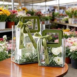 Custom Logo Clear PVC <b>Gift</b> Handbag Waterproof Transparent Plastic <b>Bag</b> for Gifting & Storage - Product Image 1