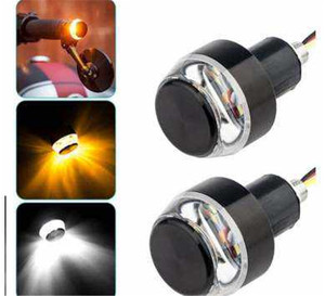 Feux de signalisation LED 12V pour guidon de moto, clignotants blancs et jaunes, lampe de signalisation latérale pour poignée de guidon - Product Image 5