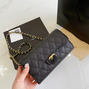 Porte-monnaie de créateur à chaîne, sacoche de téléphone en <span class=keywords><strong>cuir</strong></span> PU de luxe léger, vente en gros de portefeuilles courts et longs de marque pour femmes, tendance - Product Image 2