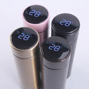 Wholesale Waterproof Vacuum Stainless Steel Sensor LED Temperature Display Smart Water Bottle