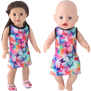 Poupée en peluche de 18 pouces, jupe imprimée papillon, modè<span class=keywords><strong>le</strong></span> de jouet à faire soi-même pour poupées Bew <span class=keywords><strong>Bron</strong></span> de 18 pouces, cadeau pour enfants - Product Image 5