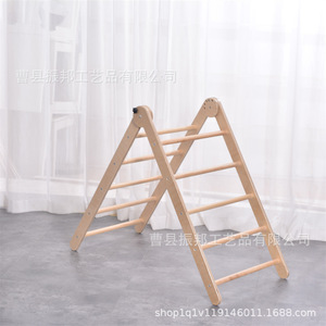 Benarita Wooden Climbing <b>Frame</b> 92x77.5x80cm Triangular Indoor <b>Play</b> Structure For Toddlers Children's Toy - Product Image 4