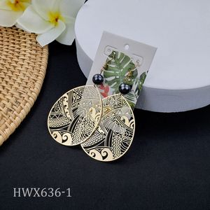 Boucles d'oreilles en forme de goutte d'eau pour femme, bijoux hawaïens Tribal, plaqué or 18 carats, nouveauté <span class=keywords><strong>2023</strong></span> - Product Image 5