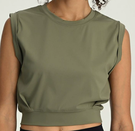 Plus Size Women's Loose Sleeveless Navel-Cut Sweat-Wicking Stretch Spandex/Nylon Wrinkle-Resistant Yoga Top Summer Gym Workout