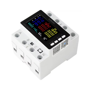 Compteur de puissance WiFi 85-290V KWS-306WF Testeur d'énergie numérique Protection contre les surtensions et les surintensités Relais de commutation Écran couleur Rail de guidage 3P Table - Product Image 1