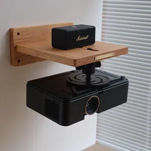 Support de projecteur en bois massif naturel, étagère de rangement pour projecteur, étagère murale pour projecteur - Product Image 1