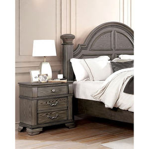 DB Modern Satin Knickel Knobs and Pulls Mesita de noche de panel de madera maciza en color gris para dormitorio u hogar para uso en apartamentos - Product Image 2