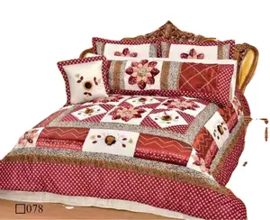 Middle east 6 piece l king size bedding comforter set luxury custom bedroom bedcover patchwork bedspread set with trims decor