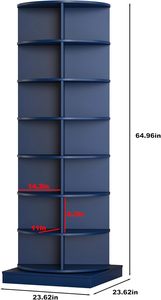Estantería giratoria 360, estantería de biblioteca de lujo, estantería de mediados de siglo y mesa de papelería - Product Image 2