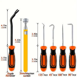 Outil de réparation automobile, ensemble de grattoirs de nettoyage de cylindres, 11 pièces, poignée antidérapante en acier à haute teneur en carbone pour l'élimination des joints d'étanchéité et des joints toriques - Product Image 2