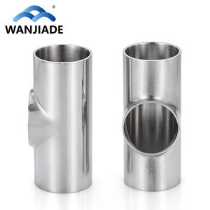 Raccordo a T a Tre Vie in Acciaio Inox 304 di Grado Sanitario, Lucidato, con Bocca Piatta per Saldatura, Diametro Uguale, 19.1mm-108mm - Product Image 2