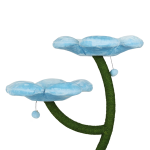 Torre de gato Floral de lujo moderna, árbol y rascador de madera para gatos con flores, regalo para gatos y condominio, muebles para gatos de primera calidad - Product Image 3