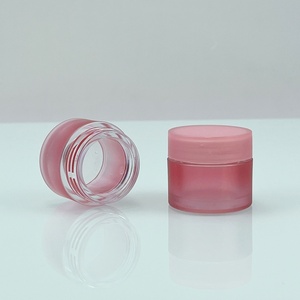 Empty Cosmetic Packaging Low MOQ Factory Direct Sale Gradient pink <b>Plastic</b> <b>Jar</b> Lipstick Balm 10g 20g pink <b>Jar</b> - Product Image 3