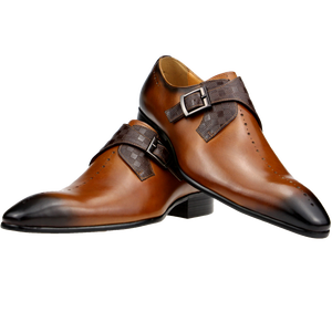 Nouvelles chaussures Oxford formelles pour hommes, style monache, pour occasions sociales, mariages, bureau, en cuir Valentina, patchwork, bout carré, à lacets, antidérapantes, respirantes - Product Image 6