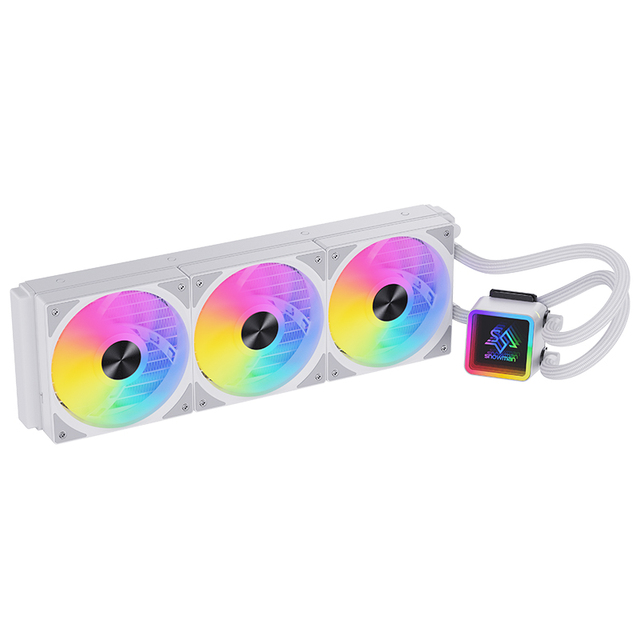 SNOWMAN AIO 360mm RGB Liquid Cooler Efficient CPU Water Cooling Kit with PWM Fans & Pump Includes Radiator