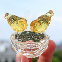 Ornements en cristal gravés au laser, écologiques, en forme de petit nid d'oiseau, art populaire animalier, pour enfants et étudiants, vente en gros