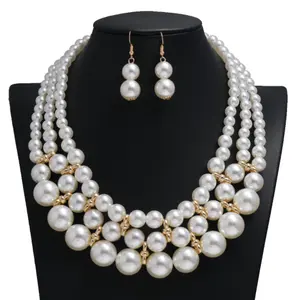 Fashion And Elegant Handmade Bridal Wedding Dress Accessories Necklace Female Pearl Jewelry Set