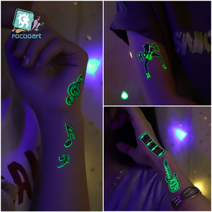 Tatuaggio luminoso del fumetto <span class=keywords><strong>di</strong></span> stile <span class=keywords><strong>di</strong></span> partito <span class=keywords><strong>di</strong></span> musica mista nel buio, tatuaggio falso luminoso, adesivi del tatuaggio del corpo - Product Image 6