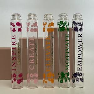 Botella de muestra de aceite de perfume de vidrio de lujo de 10ml personalizada forma plana con rociador de bomba y <span class=keywords><strong>espacio</strong></span> <span class=keywords><strong>vacío</strong></span> - Product Image 4