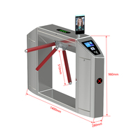 Lecteur de cartes RFID et codes QR, portique tournant trépied, reconnaissance d'empreintes digitales, évitement de collision, protection IP65 pour gymnases et zones touristiques