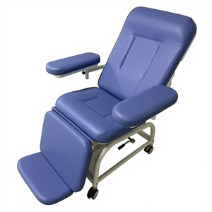 Chaise médicale multifonctionnelle manuelle pour dialyse et prélèvement sanguin, en acier inoxydable 304, inclinable, durable, pour hôpital et clinique - Product Image 1