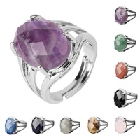 Nouveau Design Belle Bague Doigts À La Mode Naturel Précieux Elliptique Section Pierre Anneaux Pour Les Filles