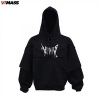 Hoodie Streetwear Y2K Heavyweight Wash Fading Full Printing Hoodie Bordir Custom OEM Hoodie untuk Pabrik