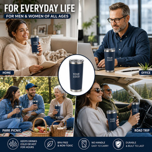 Custom Logo 20oz Vacuum <b>Insulated</b> Tumbler Stainless Steel Slim Travel <b>Mug</b> With Straw Reusable Coffee Cup For Hot Cold Drinks - Product Image 3