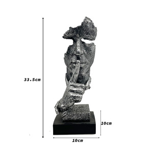 Silencioso es una figura dorada, artesanía abstracta, escultura nórdica creativa, adornos Retro para oficina y sala de estar - Product Image 2