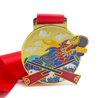 Trophée de médailles de championnats de courses de bateaux-dragons Cadeaux souvenirs Impression UV personnalisée Prix de la compétition du festival de bateaux-dragons Médaille de bateaux-dragons