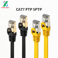 Kabel Patch Lan RJ45 Cat7 Flat, Indoor Outdoor UTP FTP SFTP, CE RoHS REACH, untuk Pameran Siaran Langsung Pusat Data