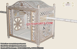 Carroza de Novia Árabe Musulmana con Diseño de Pavo Real, Color y Tamaño Personalizables, Carroza Nupcial de Madera Tratada Ligera para Decoración de Eventos - Product Image 4