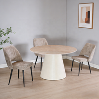 Table de cuisine ronde extensible moderne et stable pour petit appartement, idéale pour une utilisation domestique
