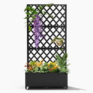 Boîtes de jardinage de cour avec treillis <span class=keywords><strong>et</strong></span> roues verrouillables Lits de jardin surélevés Protection solaire anti-pluie 70.9Hx35.4Wx16.7D - Product Image 5