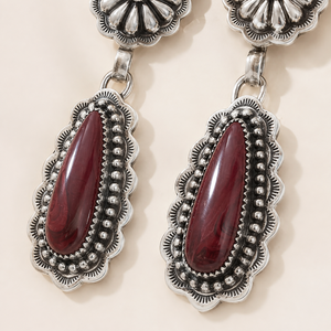Orecchini Pendenti Vintage Rossi Scintillanti, Gioielli di Moda per Donne - Product Image 4