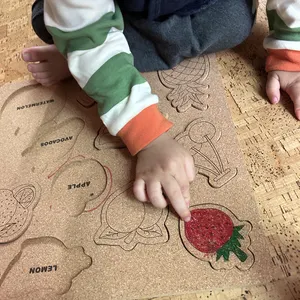 Ustom-rompecabezas de madera 3D Montessori para niños, puzle de corcho